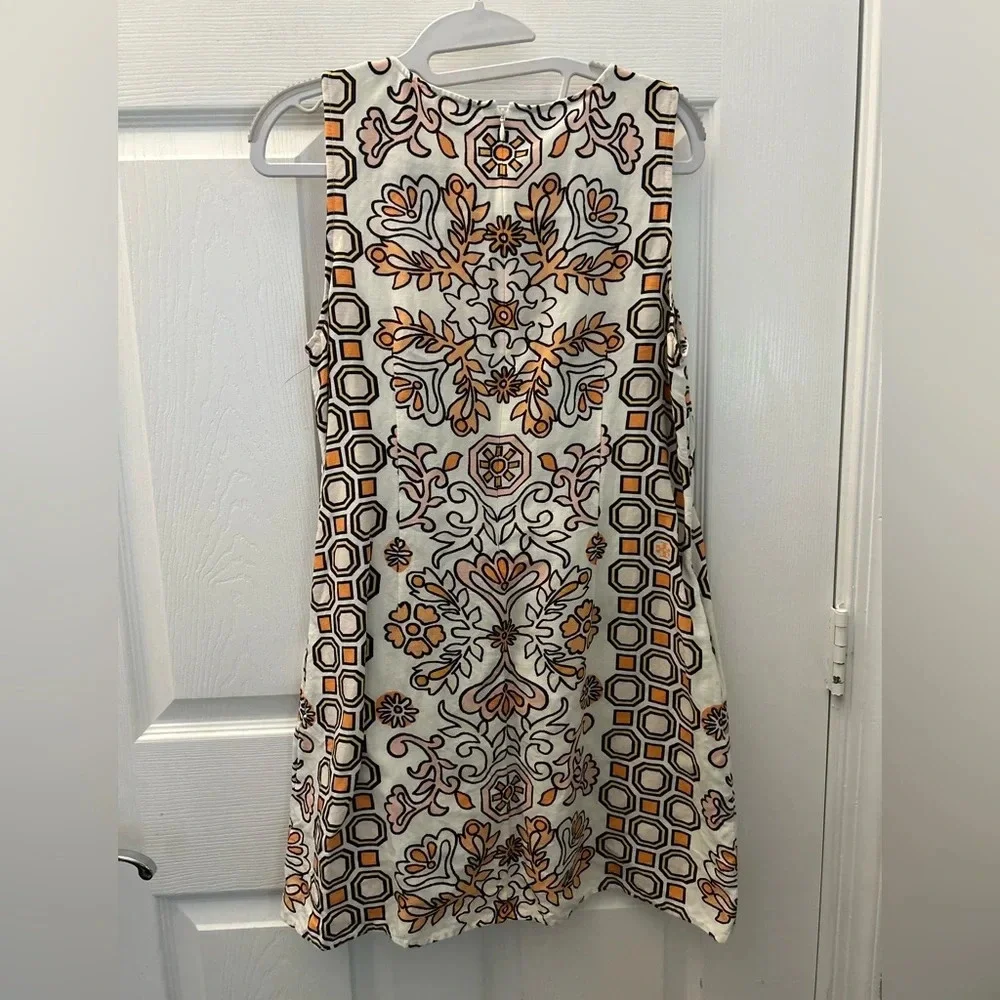 Tory Burch Hicks Garden Party Mini Dress Cover Up Shift Floral Summer Size M